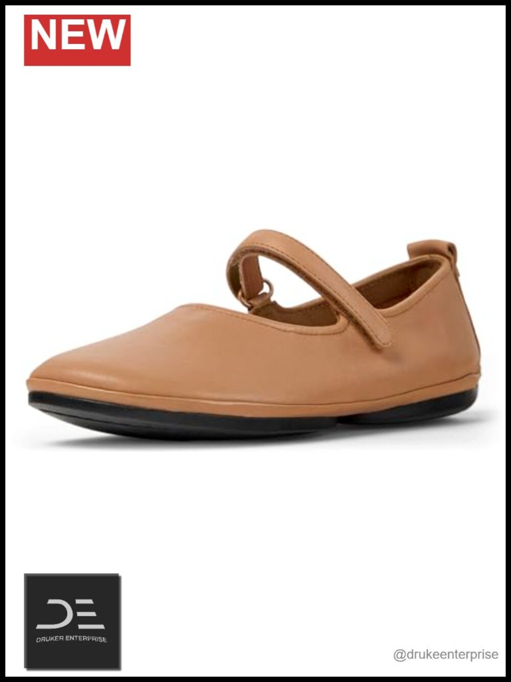 Women's Leather Mary Jane Flats Slip-On Eco-Friendly Recycled Materials